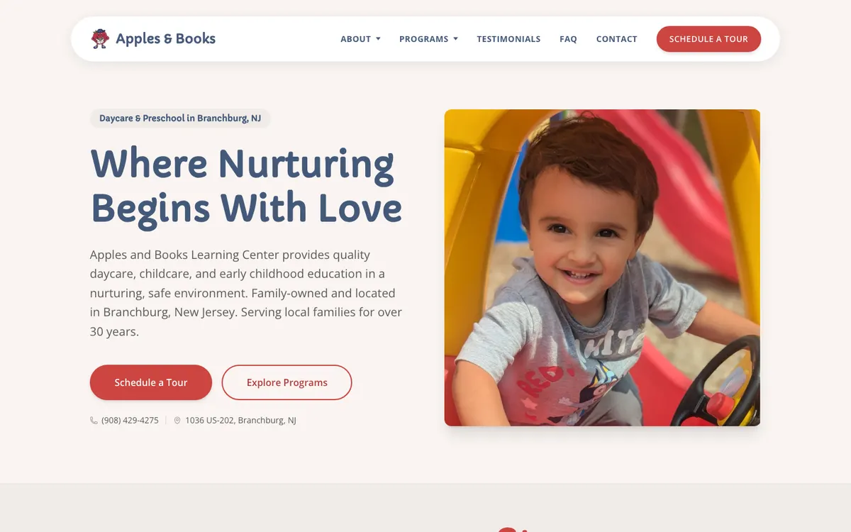 Apples & Books website homepage