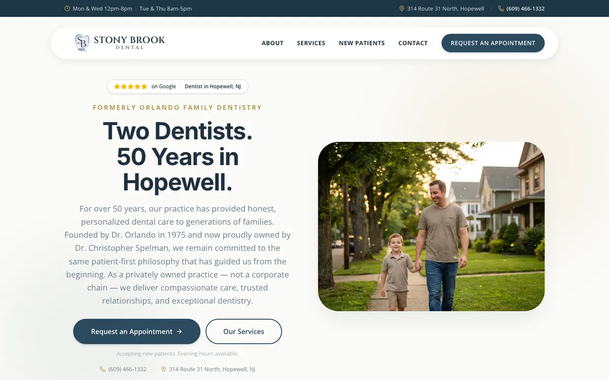 Stony Brook Dental website homepage